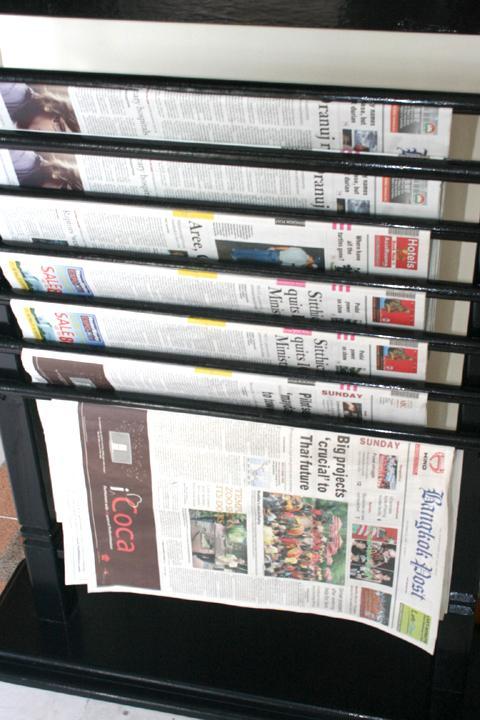 英語の新聞はとっても充実していました。