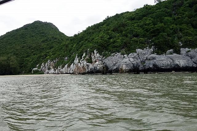 右手の山の中に遊歩道があります