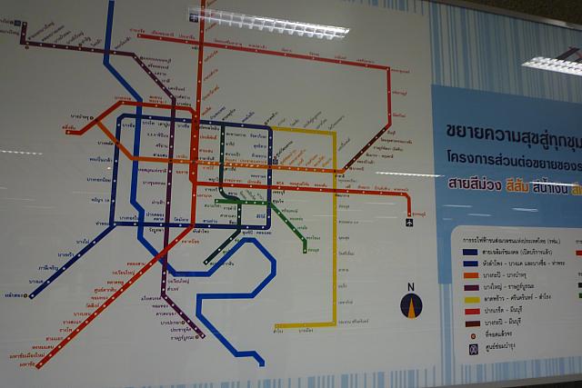 将来、開通するとみられるMRTの路線地図