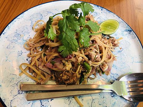 タイ料理をアレンジしたパスタ