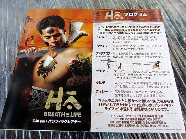 「HA ブレス・オブ・ライフ」はカメラ＆ビデオ撮影不可。その代わり上演終了後はDVDの販売が。