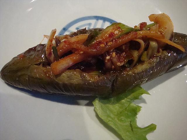 なすのキムチ詰め