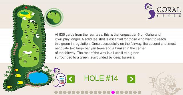 シグナチャーホール　白ティからでも553ヤード　途中フェアウェイ中央にバンカー