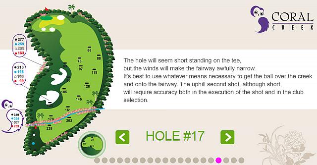 緩く左へ曲がるミドル　途中から上りが入るので、ショートしないように