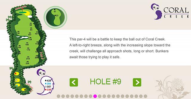 フェアウェイ左のバンカーは避けて右狙い　入ると出すだけになるバンカーです