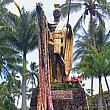 ハワイ島ヒロの町に建つカメハメハ大王像
