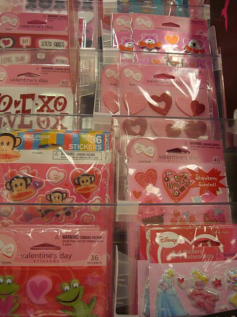 バレンタインのシールも色々