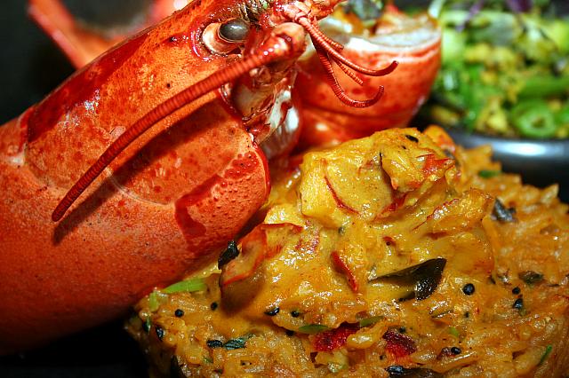 ロブスターをインドスタイルで食べられます