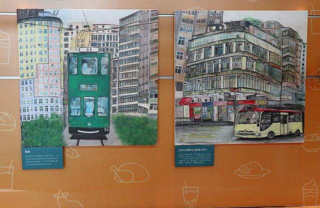 こちらが彼女の作品の一部。店の横にあるギャラリースペースに期間限定で飾られています。