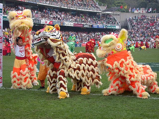 ライオンダンスのショーも
