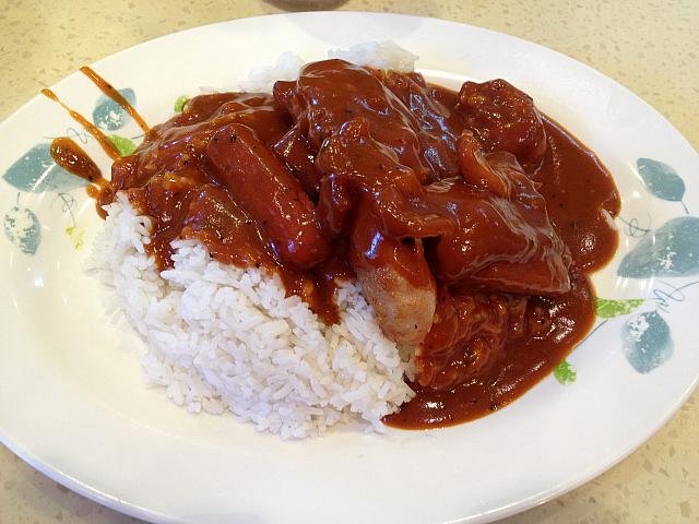 黒椒牛肉腸仔飯　