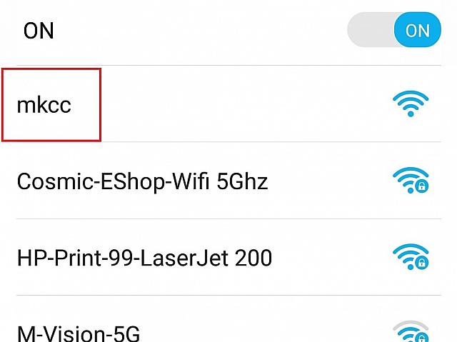 ネットワーク名mkccを選択すると、すぐに接続します。
