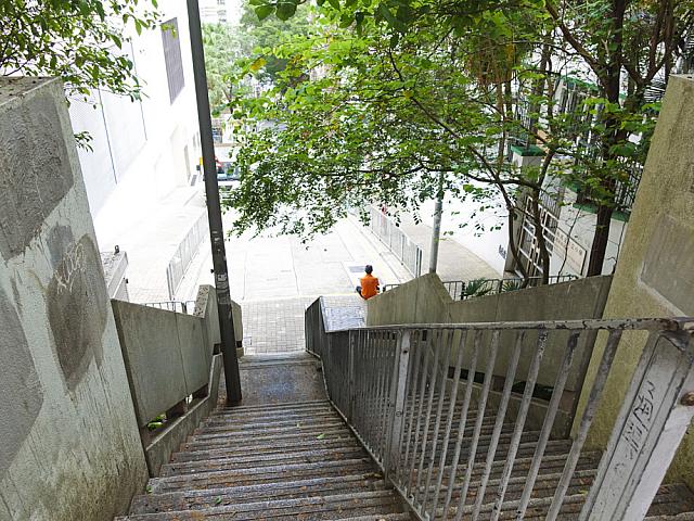 上から見ると、かなり急な坂な階段に見えます
