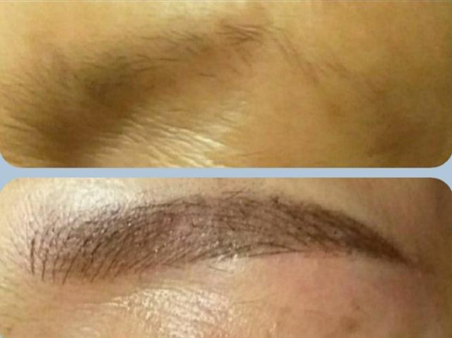 コンボ眉 施術前（上）<br>コンボ眉 施術後