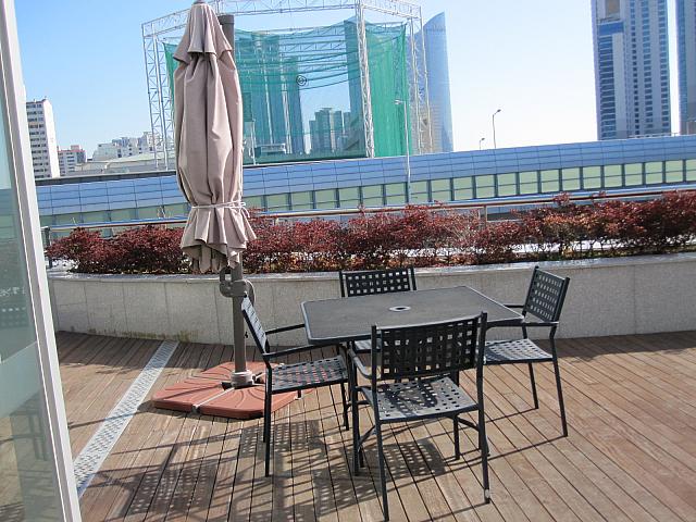 テラスで休憩。