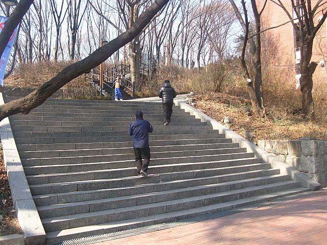先にある階段を上ります。⇒