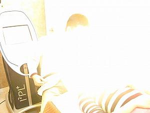 奇跡の１枚！？レーザー中はこんなに光っているんですね～
