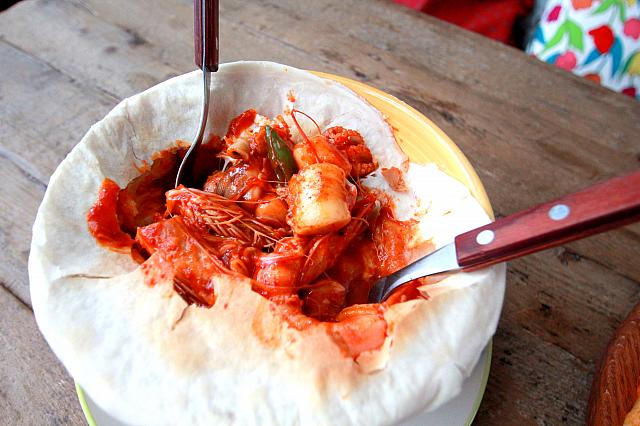 トッポッキと海鮮＆チーズのコラボがたまらない。