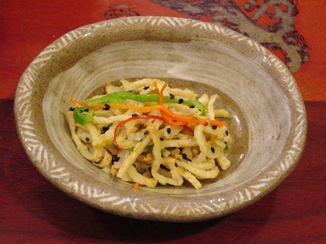 天ぷらの細切り和え