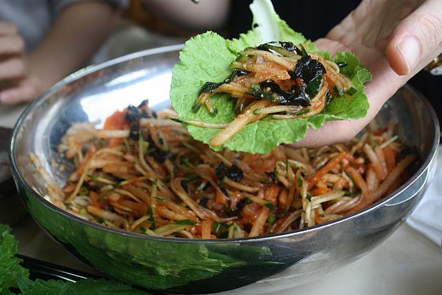 ユクスを少なくして野菜に巻いても◎