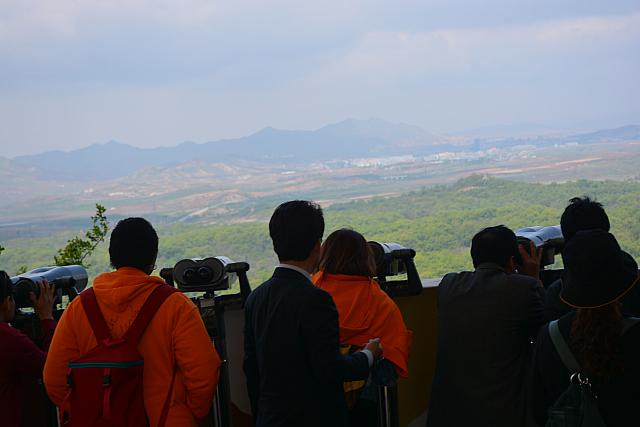 微かに見えるのが北朝鮮です