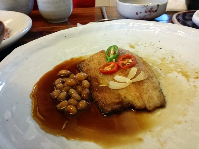 柚子しょうゆソースのサワラ