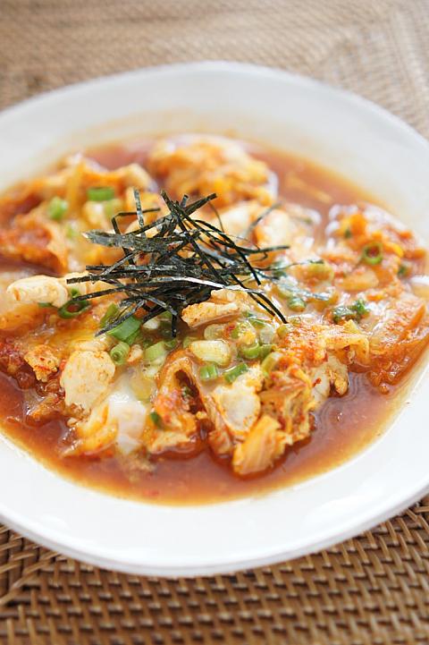 キムチを使った親子丼