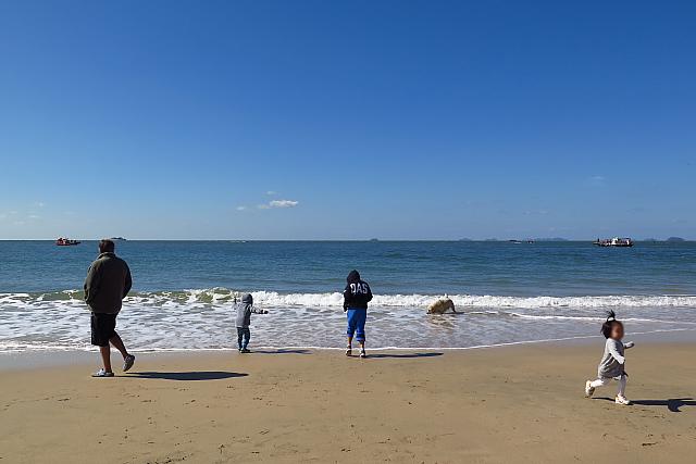海岸で朝の散策は気持ちいい～