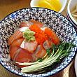 トロサーモン丼（ミニうどん付きランチセット8,500ウォン）＠日本風居酒屋くま