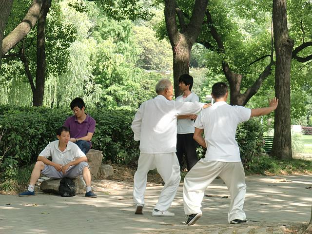 太極拳の練習。