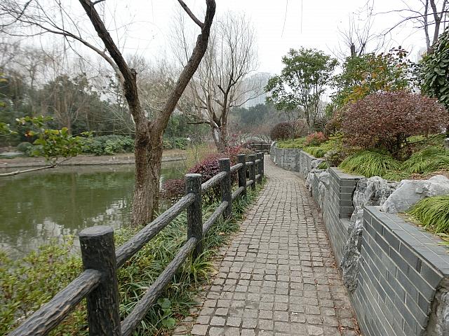 水辺沿いに順路があります