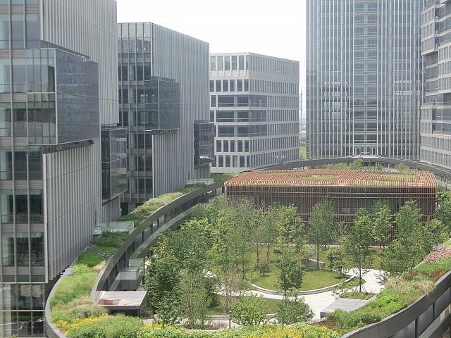 屋上から連絡通路を見るとこんな感じ