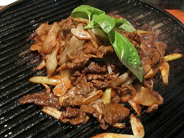 ネギと牛肉の炒めもの