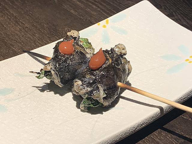 烏骨鶏の梅しそ焼き鳥