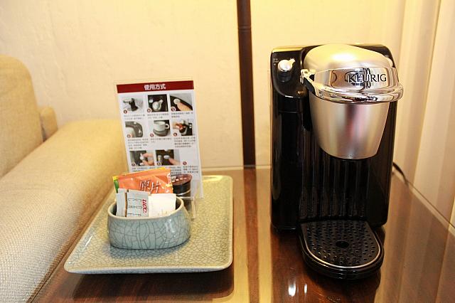 スイートのお部屋にはUCCのカフェマシーン！