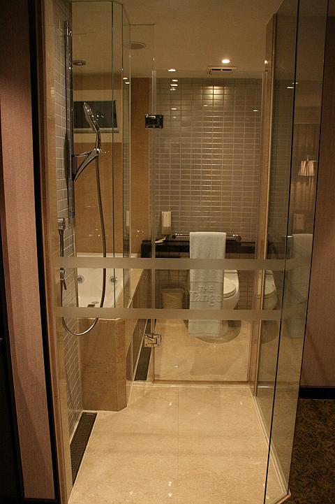 シャワーブースと浴槽が入口を入ると、目の前に！よく見えます