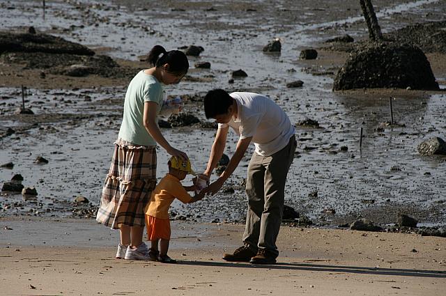 家族連れの姿も
