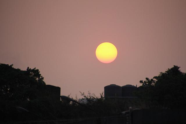 ちょうど夕焼け時でした