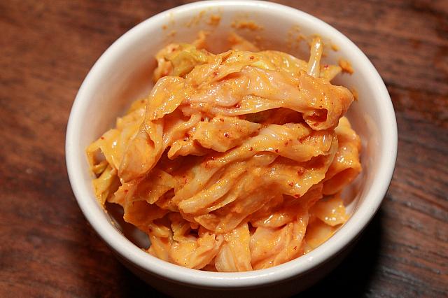 キムチで合えたキャベツ