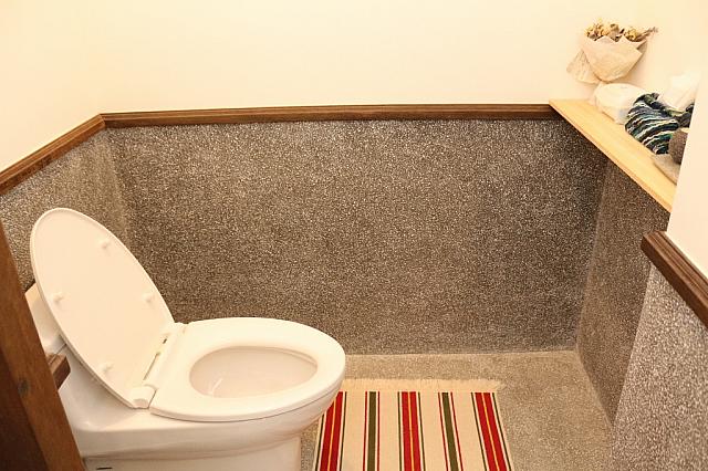 ウォシュレットなしのためウェットティッシュが。トイレは2つあるのでなんとなく各部屋専用になっているとか
