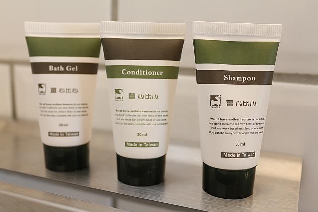 シャンプー、コンディショナー、バスジェルは台湾の人気しょうがブランド「薑心比心」で統一