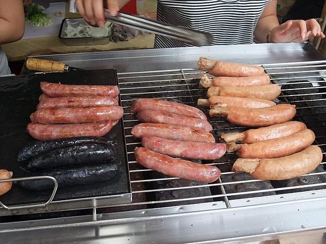 イノシシ肉のソーセージ。