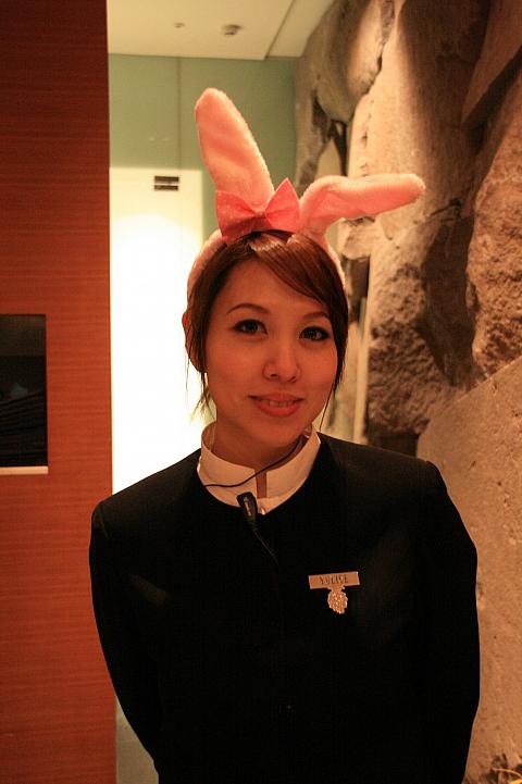 お店のスタッフは新年のウサギです！
