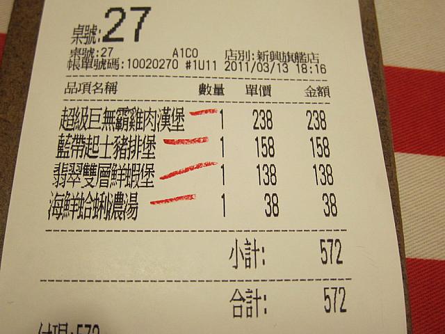 普通サイズとビッグサイズのバーガーを注文！！