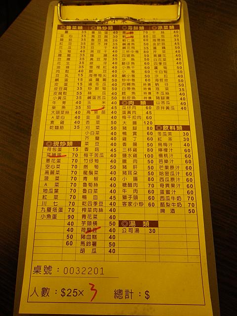 選んだおかずをみて、店員さんが伝票を作ります。
