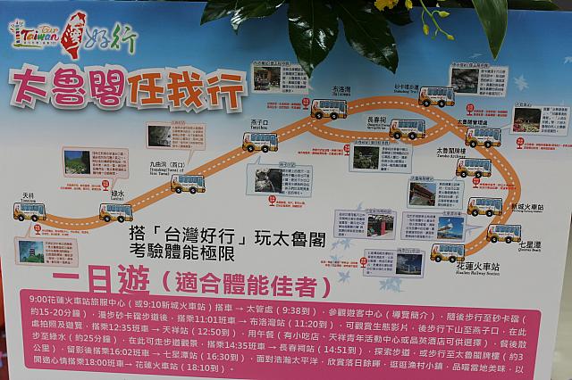 じゃじゃ～ん！これがタロコ渓谷ルートの停留所です。タロコ観光の時に下車したい場所をほぼ完璧に網羅しています！