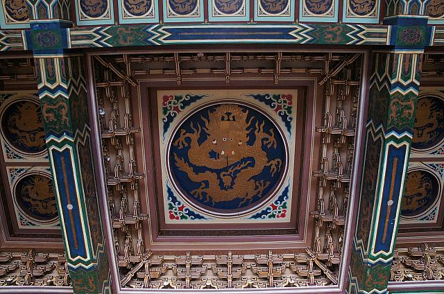 大成殿の天井を見上げると龍が！表情もかわいい☆