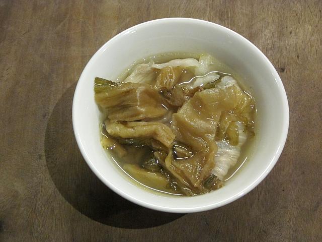 これが福菜。オーナー手作り、自慢の「自家製福菜」です