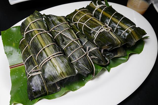 粟と豚肉を巻いた原住民のちまき「吉拿夫」