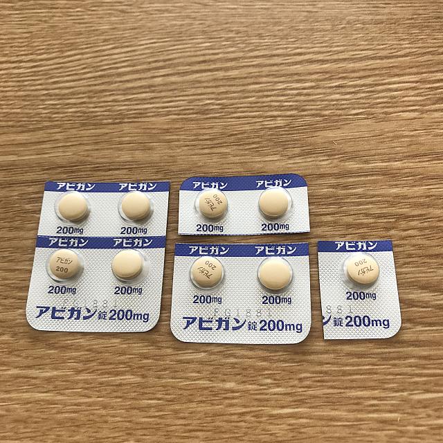 9日間に渡るアビガン投与。初め2回は9錠、以降4錠づつ投与しました